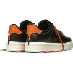 Sneakers en Cuir Pénélope noir/orange
