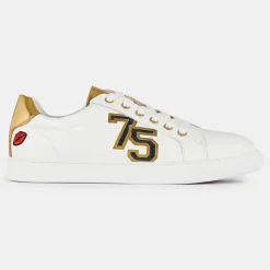 Sneakers en Cuir Simone blanc/doré