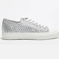 Sneakers en Cuir Wova Low-Top argentées