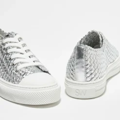 Sneakers en Cuir Wova Low-Top argentées