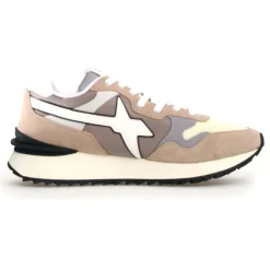 Sneakers en Cuir Yak beiges