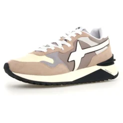 Sneakers en Cuir Yak beiges