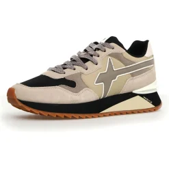 Sneakers en Cuir Yak beiges