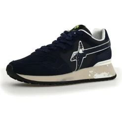 Sneakers en Cuir Yak bleu marine