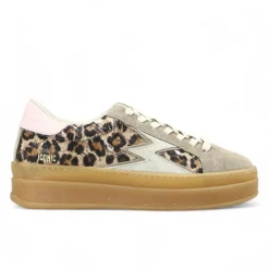 Sneakers en Velours de Cuir Iconic Deluxe léopard