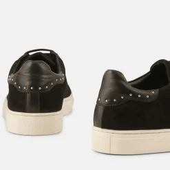 Sneakers en Velours de Cuir Clara noires