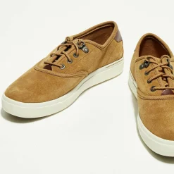 Sneakers en Velours de Cuir Amherst noisette