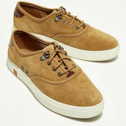 Sneakers en Velours de Cuir Amherst noisette