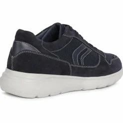 Sneakers en Velours de Cuir Sestiere bleu marine