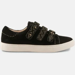 Sneakers en Velours de Cuir Lucie noires