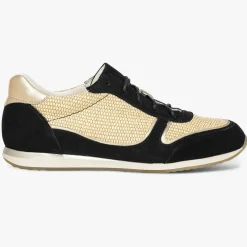 Sneakers en Velours de Cuir biamtières Lyman noir/paille