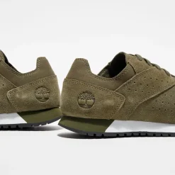 Sneakers en Velours de Cuir Lufkin Jogger kaki