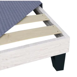 Sommier tapissier à lattes en Kit Délicatesse gris - 140x200 cm