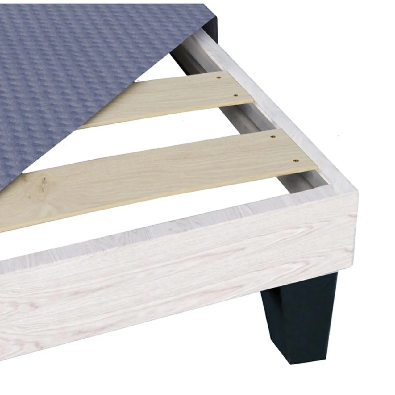 Sommier tapissier à lattes en Kit Délicatesse gris - 90x200 cm