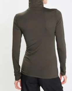 Sous pull en Coton mélangé Manches longues kaki