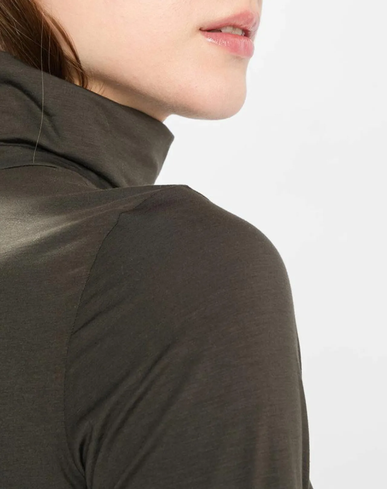 Sous pull en Coton mélangé Manches longues kaki