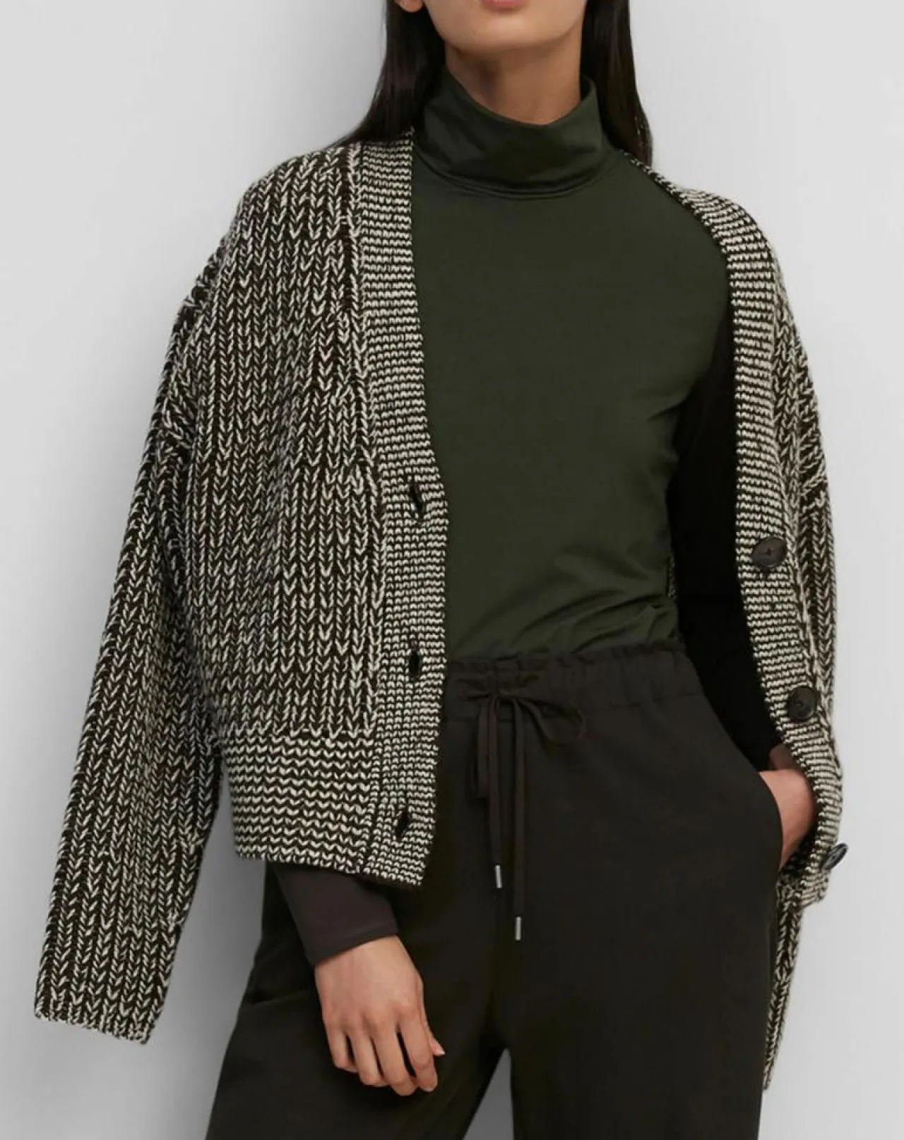 Sous pull en Coton mélangé Manches longues kaki