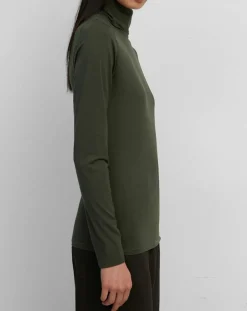 Sous pull en Coton mélangé Manches longues kaki