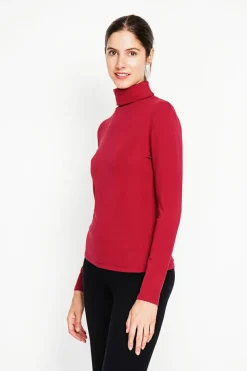 Sous-pull en Soie mélangée bordeaux