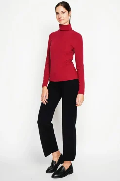 Sous-pull en Soie mélangée bordeaux