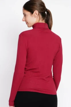 Sous-pull en Soie mélangée bordeaux