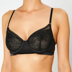 Soutien-gorge avec armatures en Soie mélangée Captive noir