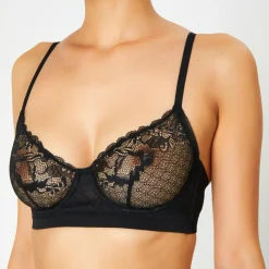 Soutien-gorge avec armatures en Soie mélangée Poprock noir