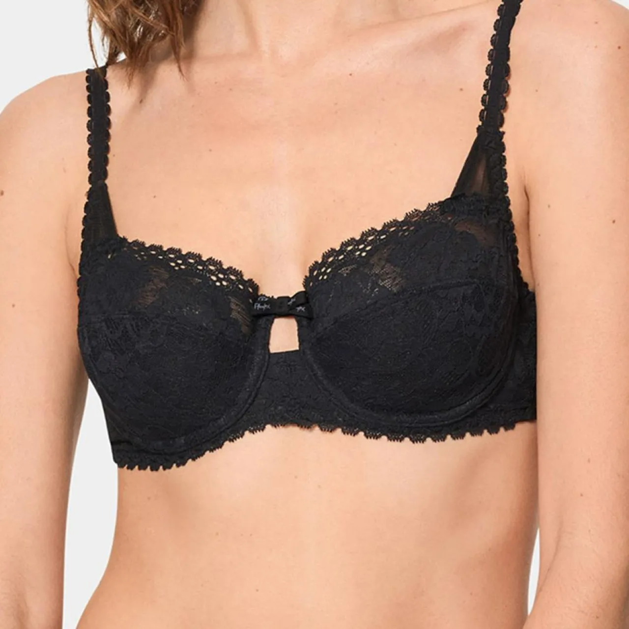 Soutien-gorge balconnet Flower Elegance noir