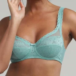 Soutien-gorge Coeur Croisé Feminin Dentelle bleu turquoise
