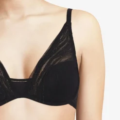 Soutien-gorge plongeant Likeness noir/doré