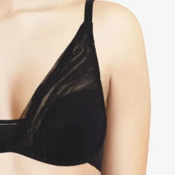 Soutien-gorge plongeant Likeness noir/doré