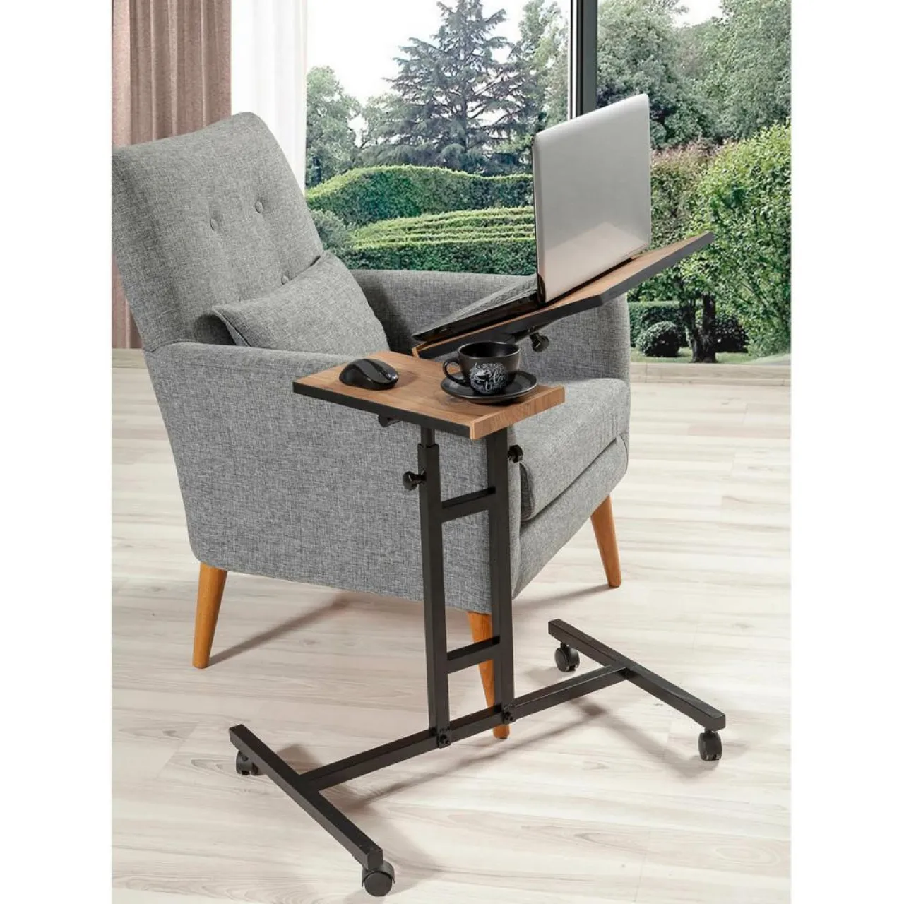 Support ordinateur portable Glen Atlantic bois/noir - 67x87x45.5 cm