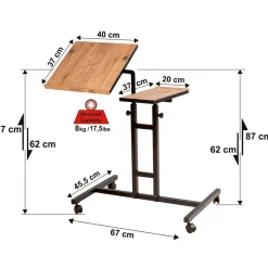 Support ordinateur portable Glen Atlantic bois/noir - 67x87x45.5 cm