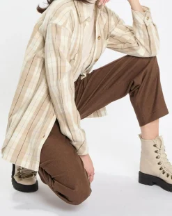 Surchemise à carreaux beige