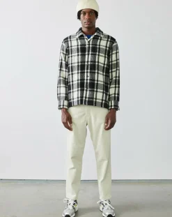 Surchemise 100% Laine Vierge Goney-L à carreaux noir/écru