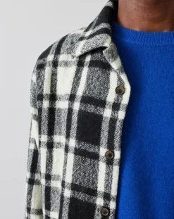 Surchemise 100% Laine Vierge Goney-L à carreaux noir/écru