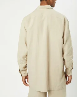 Surchemise 100% Lin manches longues Oversize West beige