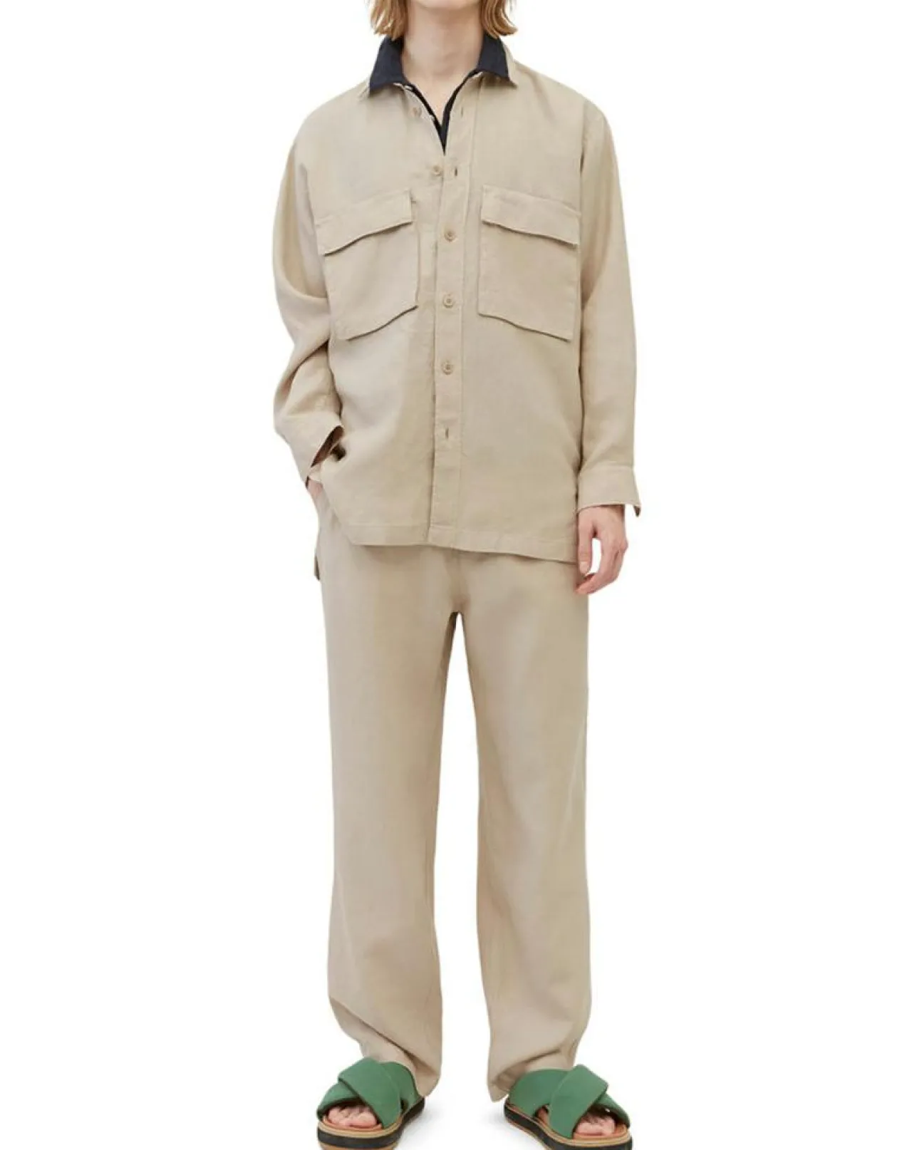 Surchemise 100% Lin manches longues Oversize West beige