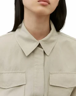 Surchemise Ceinturée en Lin mélangé beige clair