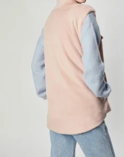 Surchemise en Fausse Fourrure Lily rose poudre