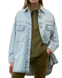 Surchemise en jean poches bleu clair