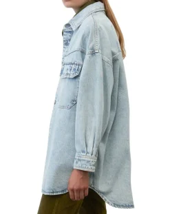 Surchemise en jean poches bleu clair