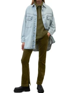 Surchemise en jean poches bleu clair