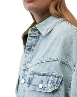 Surchemise en jean poches bleu clair