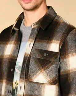 Surchemise en Laine mélangée Dewi beige/marron