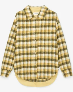 Surchemise en Laine mélangée Kro moutarde/écru