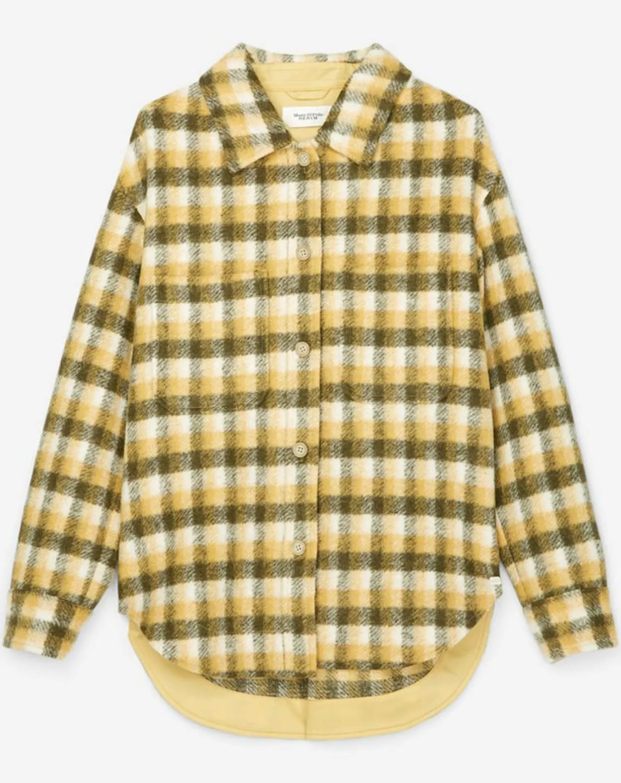 Surchemise en Laine mélangée Kro moutarde/écru