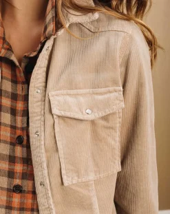 Surchemise en Velours côtelé Cloé amande