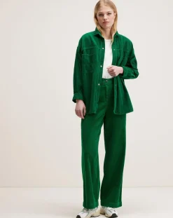 Surchemise en Velours côtelée Guru chlorophile