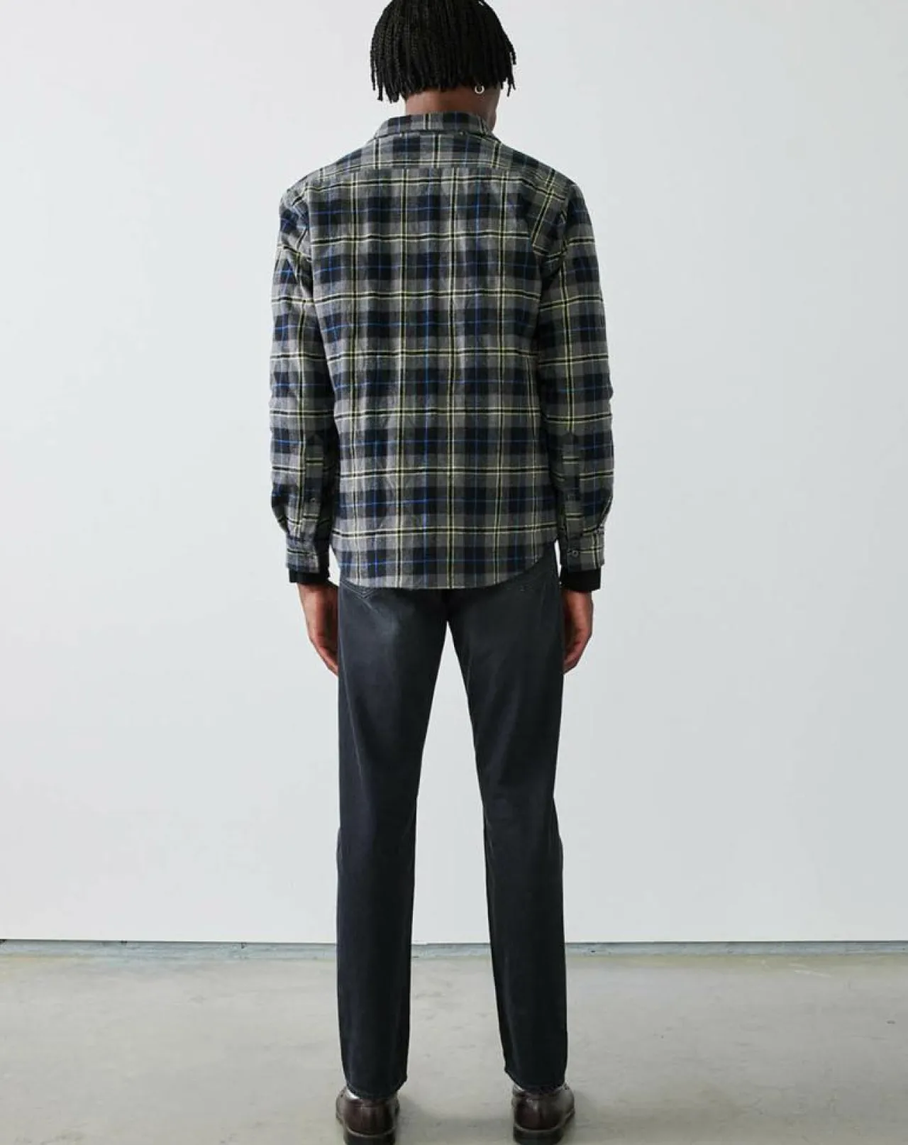 Surchemise Freeman épaisse à carreaux gris/bleu